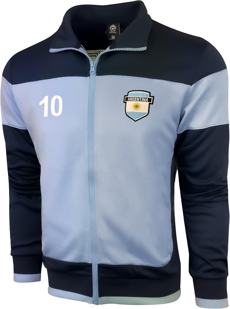 Just 4 Kicks Boy's Argentina Full Zip Track Jacket, Number 10 Argentina Soccer Jacket Youth Sizes - Image 5